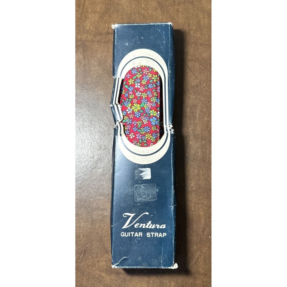 Vtg Ventura Floral Boho 70s 80s Hippie Padded Guitar Strap NEW in Box Japan